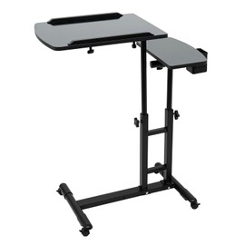 Portable Tattoo Workbench, 25 * 15 in Double Countertops Tattoo Table Station, Adjustable Tattoo Desk, Tattoo Mobile Work Station for Home, A Tattoo Studio, Beauty Salon（25.2*15.75 inches）