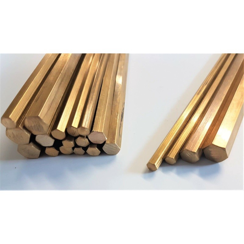 Brass Hexagonal Bar Rod Hex CZ121-5, 6, 8 &10mm Across
