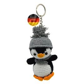 KEYSPACE Key Ring Penguin Pia - Cute Penguin Cuddly Toy Small - Cute Penguin Gift for Girlfriend - Special Gifts for Women - Special Gift Penguin Lovers, black
