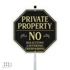 Faittoo Private Property No Soliciting Sign for House with 42"