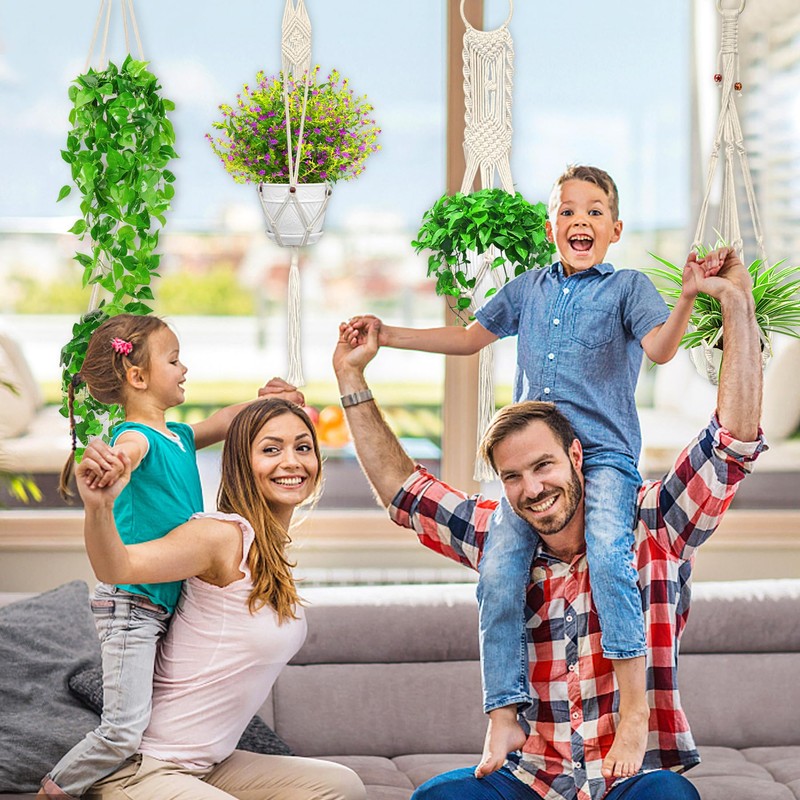 IGaiety Macrame Plant Hanger,7 Pack Plant Hanger Indoor Hanging Macrame