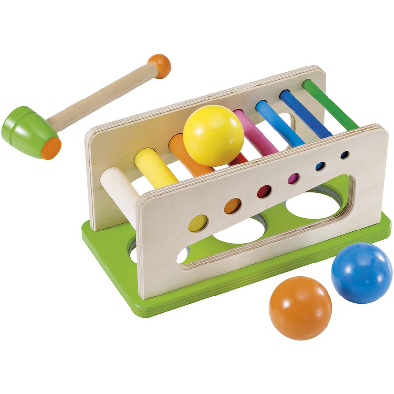 Selecta 62017 Battino wooden punch game, 22 cm, multi-coloured
