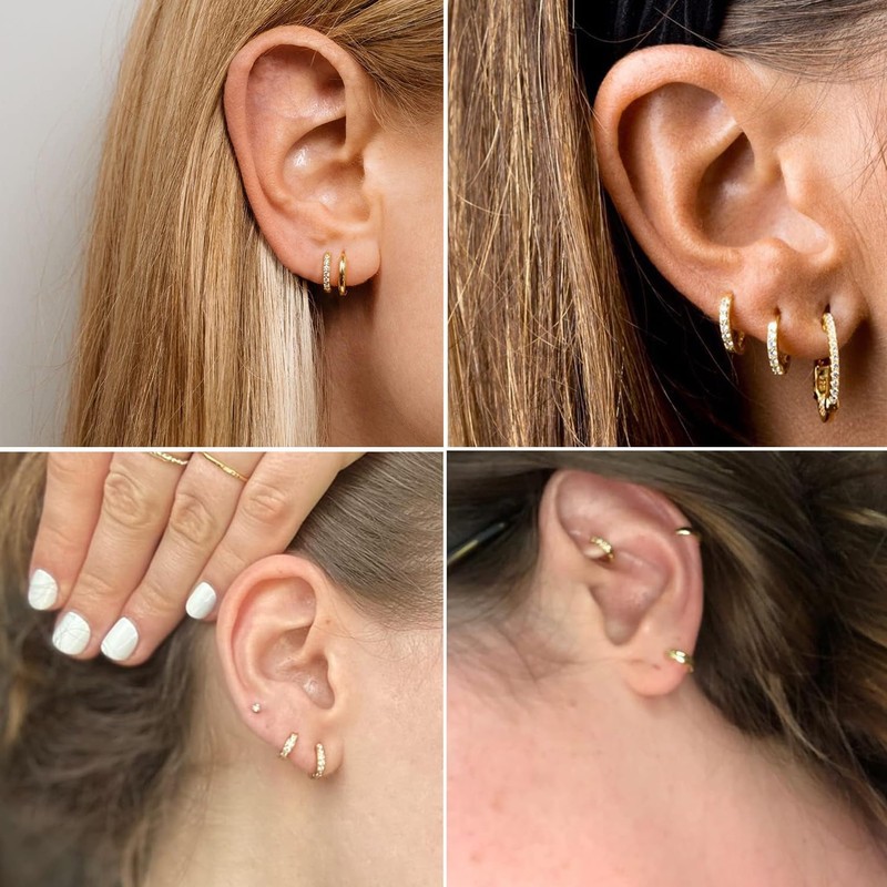 1 Pair Small Silver Hoop Earrings for Women Men,316L Surgical