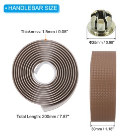 PATIKIL Bike Handlebar Tape, 2 Pack EVA Carbon Handle Grip Wraps Non-Slip Bicycle Bar Tape with Black End Plugs for Racing Bicycles, Champagne