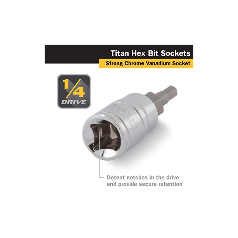 Titan 15604 1/4-Inch Drive x 4mm Hex Bit Socket