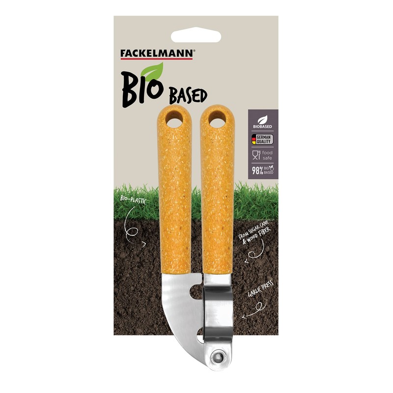 Fackelmann BIO Garlic Press, Crusher, Stainless Steel Function Head With