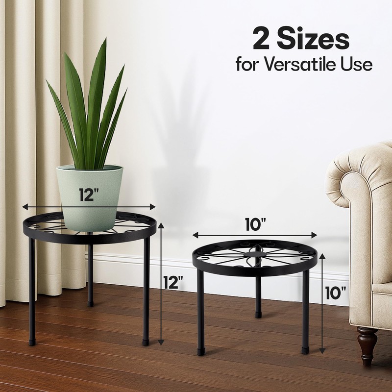 US Original Indoor Plant Stand with Wheels, (2 Sizes) Metal