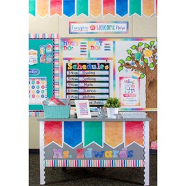 Teacher Created Resources Watercolor Pennants Big Big Border (TCR8981)