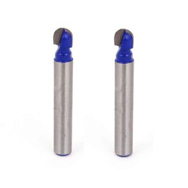 LDEXIN - Juego de 2 brocas de carburo con punta de 2 flautas de radio de largo alcance, fresadora de punta redonda de carpintería, vástago de 1/4 pulgadas, diámetro de corte de 5/16 pulgadas