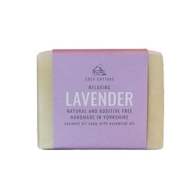 Cosy Cottage Relaxing Lavender Soap Bar - 110g | Handmade, Cruelty Free and Moisturising |Free from Palm Oil, SLS, Additive and Plastic