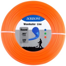 BOUBONI .065-Inch x 328-Foot String Trimmer Line Round Strimmer Line for Medium & Heavy Garden Grass (Orange)