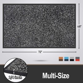 Mibao Dirt Trapper Door Mat for Indoor&Outdoor, 48" x 72", Grey Black,Washable Barrier Door Mat, Heavy Duty Non-Slip Entrance Rug Shoes Scraper, Super Absorbent Front Door Mat Carpet