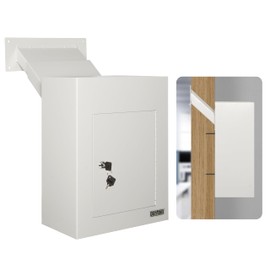 Durabox Through-The-Wall Drop Box Deposit Safe 17 x 13 x 7 - Heavy Duty Steel Mailbox with Lock for Receiving Mail, Checks, Letters, Cash and More for Home, Office and Commercial Use (D700) (Gray)