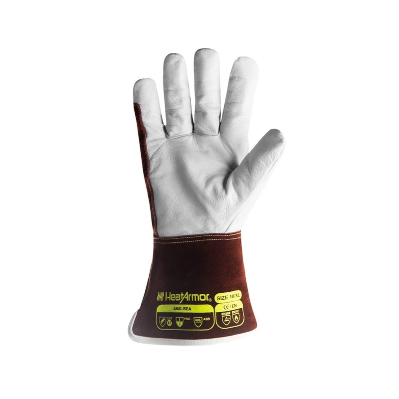 HexArmor Welding Heat Resistant Safety Work Gloves with HeatHide Leather|