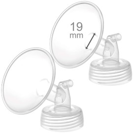 2 x 19 mm Maymom Wide Neck Pump Parts for Spectra S1/S2 Pumps; Includes Wide Neck Flanges; Not Original Spectra Flange; Replacement for Spectra Shield (19 mm Two Flanges) (Spectra Pump Parts)