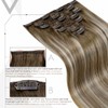 LaaVoo Real Hair Clip-In Extensions, 100 g Remy Clip-In Extensions,