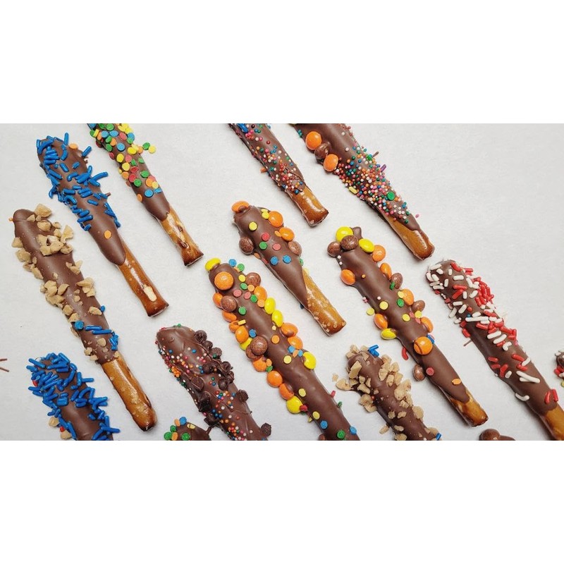 Chocolate Coated Bit Size Snacking Pretzel Rods 2 Packs 11
