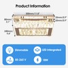 Dimmable Crystal LED Flush Mount Ceiling Light, 11.8"×9.1" Rectangular Close