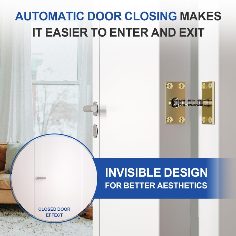 Bwintech 1 Pc Gold Finishing Door Closer for Internal Doors,Suitable