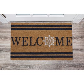 Nautica Heavy Duty Coir Doormat | Outdoor Home Décor | 18’x30’ | Absorbent, Fade Resistant & Pet Friendly, 18x30, Natural Welcome