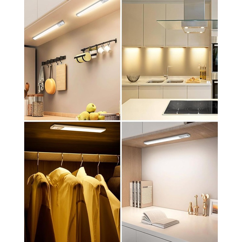 LAJOSO Under Cabinet Lighting Wireless Motion Sensor Light Indoor, 12"