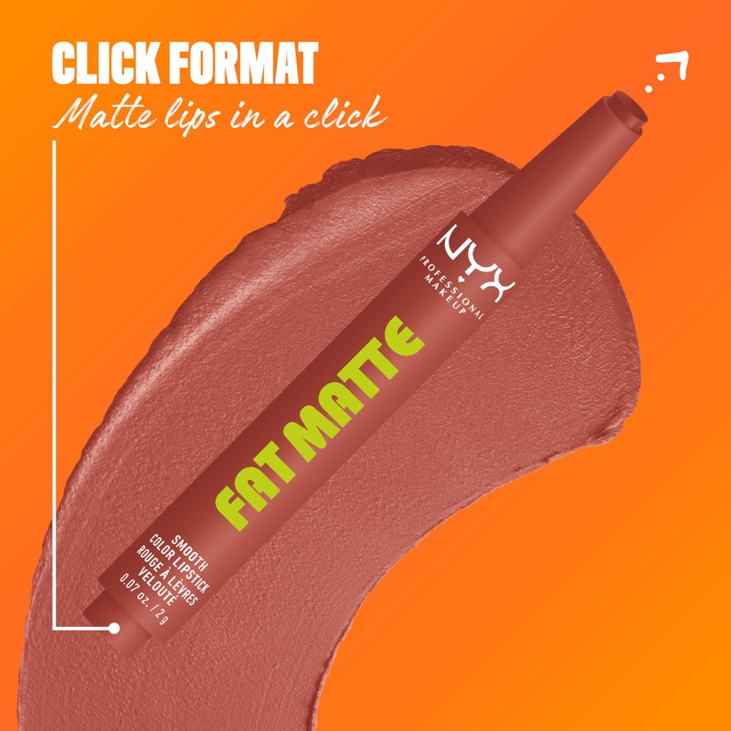 NYX Professional Makeup Fat Oil Matte Lip Click, High-Pigment Creamy