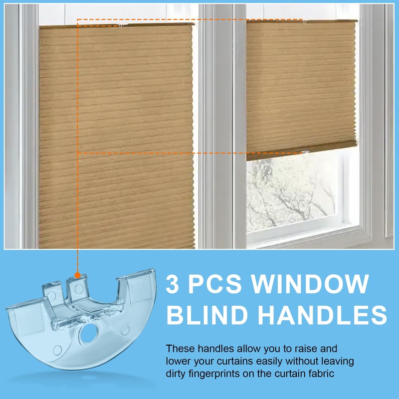 3 Pack Cordless Honeycomb Shade Lift Handles for Graber Bali