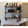 DR.IRON Industrial Pipe Shelves Wall Shelving Rustic Wood Shelf Storage