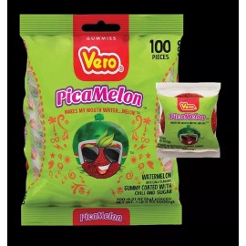 Vero - PicaMelon  (Spicy Watermelon Flavor) 100ct Bag 16.5oz *Mexican Candy*