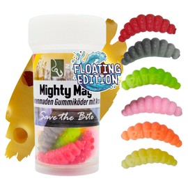 Zite Fishing Mighty Mag Floating Edition - Buoyant Rubber Bait Trout Fishing - Artificial Bee Made - UV-Active - Catchy Choice of Colours - Garlic & Cheese Aroma (Shock Mix Cheese)