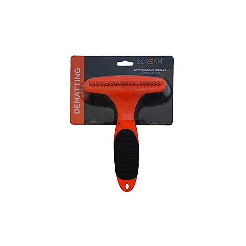 SCREAM Rotating Long Pin Rake, Loud Orange