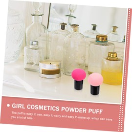 Ipetboom 6pcs Mushroom Shape Makeup Blending Sponges Dual-use Powder for Women for Liquid and Foundation Application Soft and Lightweight Makeup Tools Pink Black and Rose Red