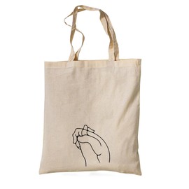 tradercat Jute Bag Printed Vintage 100% Cotton, Fabric Bag Printed, One Line Silhouette 2, Jute Bag Aesthetic as a Fashionable Accessory Jute Bag Sayings (Hands), Natural Beige