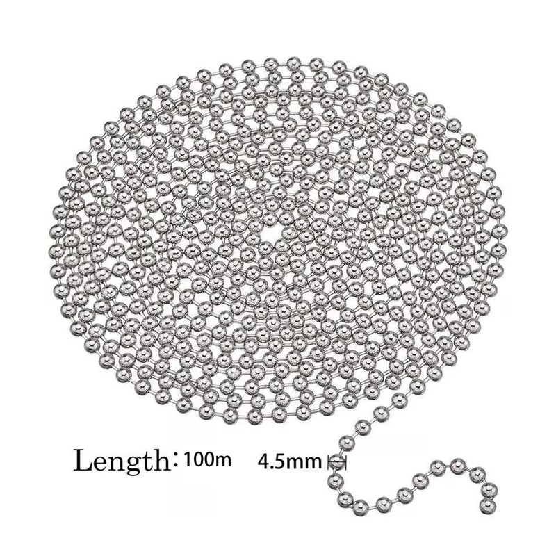 BYTLEOUTJ 2pcs 4.5mm Stainless Steel Roller Blind Beaded Pull Chain