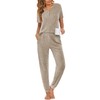Ekouaer Pajama Sets for Womens Rib Knit Lounge Set Jogger