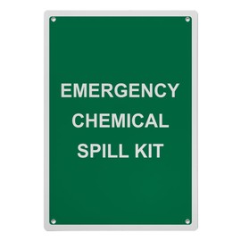 Emergency Chemical Spill Kit Sign, 8.5 x 11 in" OSHA Compliant Spills Sign, Weatherproof Plastic, UV resistant & Easy-to-Read Signage