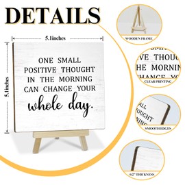 Inspirational Quotes Desk Decor Gifts for Women Men Friends, Positive Plaque With Wooden Stand Desk Decorations for Home Living Room Bedroom Shelf Tabletop(55)