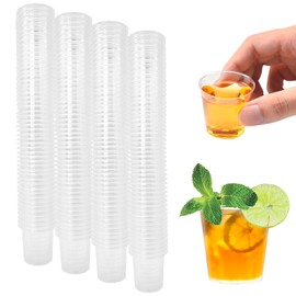 Cisolen 300 Pieces Shot Glasses Plastic 20ml Shot Glasses Plastic Transparent Shot Cups Reusable Drinking Cups for Banquet Parties Christmas Birthdays Weddings (2cl/ 20ml)