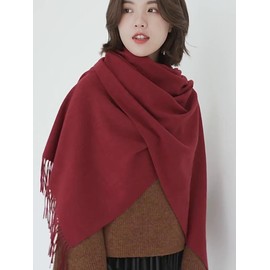 Wander Agio Pashmina Shawls and Wraps Evening Dress Bridesmaid Long Meeting Bridal Large Scarves for Wedding Wine Red 1