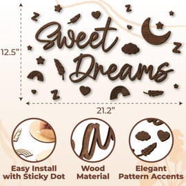 Woodamore Sweet Dreams Wall Decor Above Bed - Sweet Dreams Signs For Bedroom Art Wall Decor, Wood Signs For Bedroom Decor