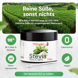 Ultra Concentrated Stevia Powder (100g) | 98% Reba-98 Pure | 470x Sweeter Than Sugar