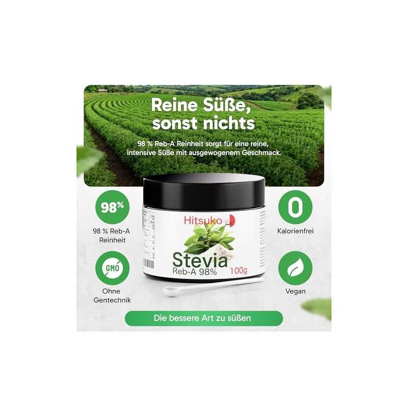 Ultra Concentrated Stevia Powder (100g) | 98% Reba-98 Pure |