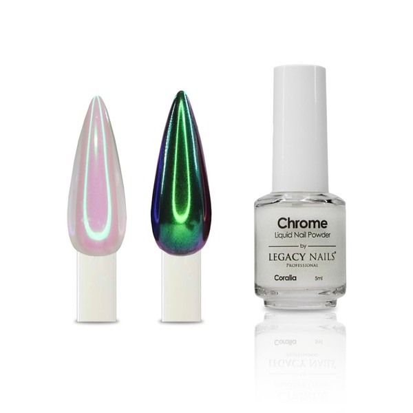 LEGACY NAILS Professional CHROME Nail Liquid Powder - CORALIA 5ml