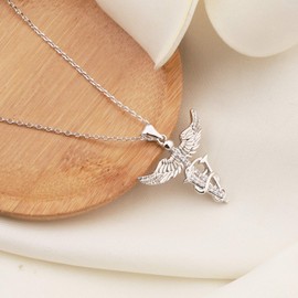 bobauna Veterinary Caduceus Pendant Necklace Vet Tech Jewelry Appreciation Gift for Veterinarian Nurse (Vet Copper Necklace)