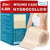 WUYUAN Hydrocolloid Roll for Wound Care, 2in*6.6ft Hydrocolloid Bandages with