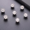 Jerler 10 Pcs Sliver Rhinestone Buttons Crystal Embellishments Sew on