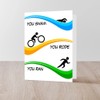 CafePress Triathlon Folded Greeting Card Matte