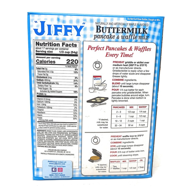 Jiffy Buttermilk Pancake & Waffle Mix 32oz - 1 box