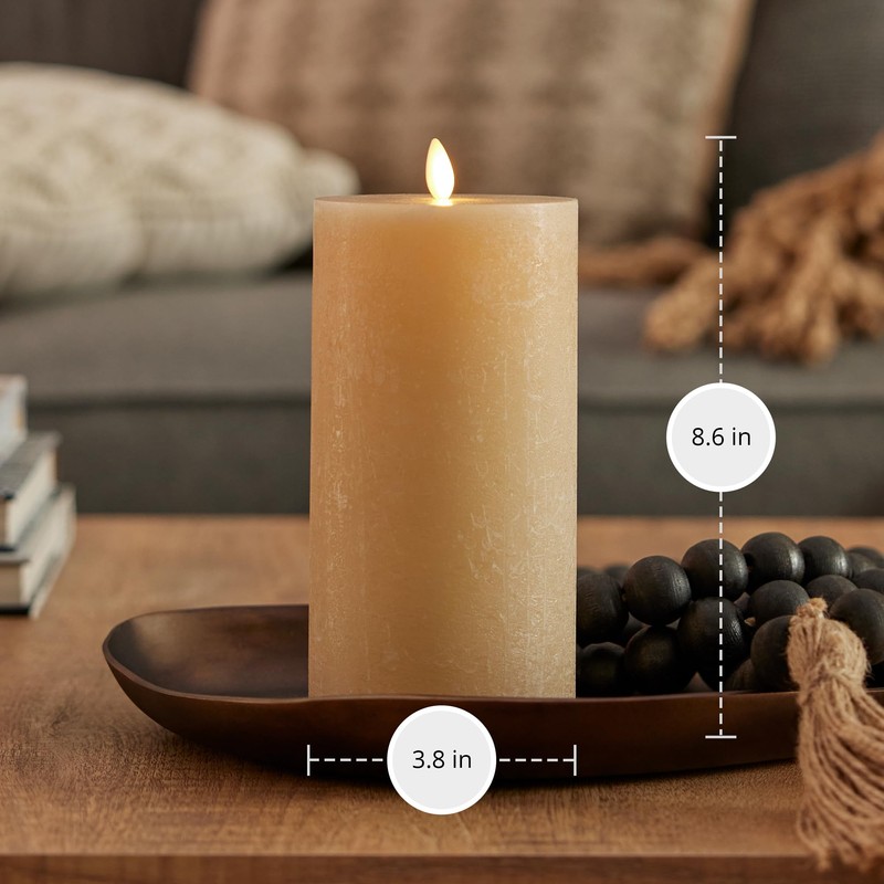 Luminara Seaglass Rechargeable Flameless LED Candle, Fog 3.8" x 8.6",