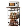 X-cosrack Kitchen Bakers Rack with Storage, Microwave Carts with Adjustable